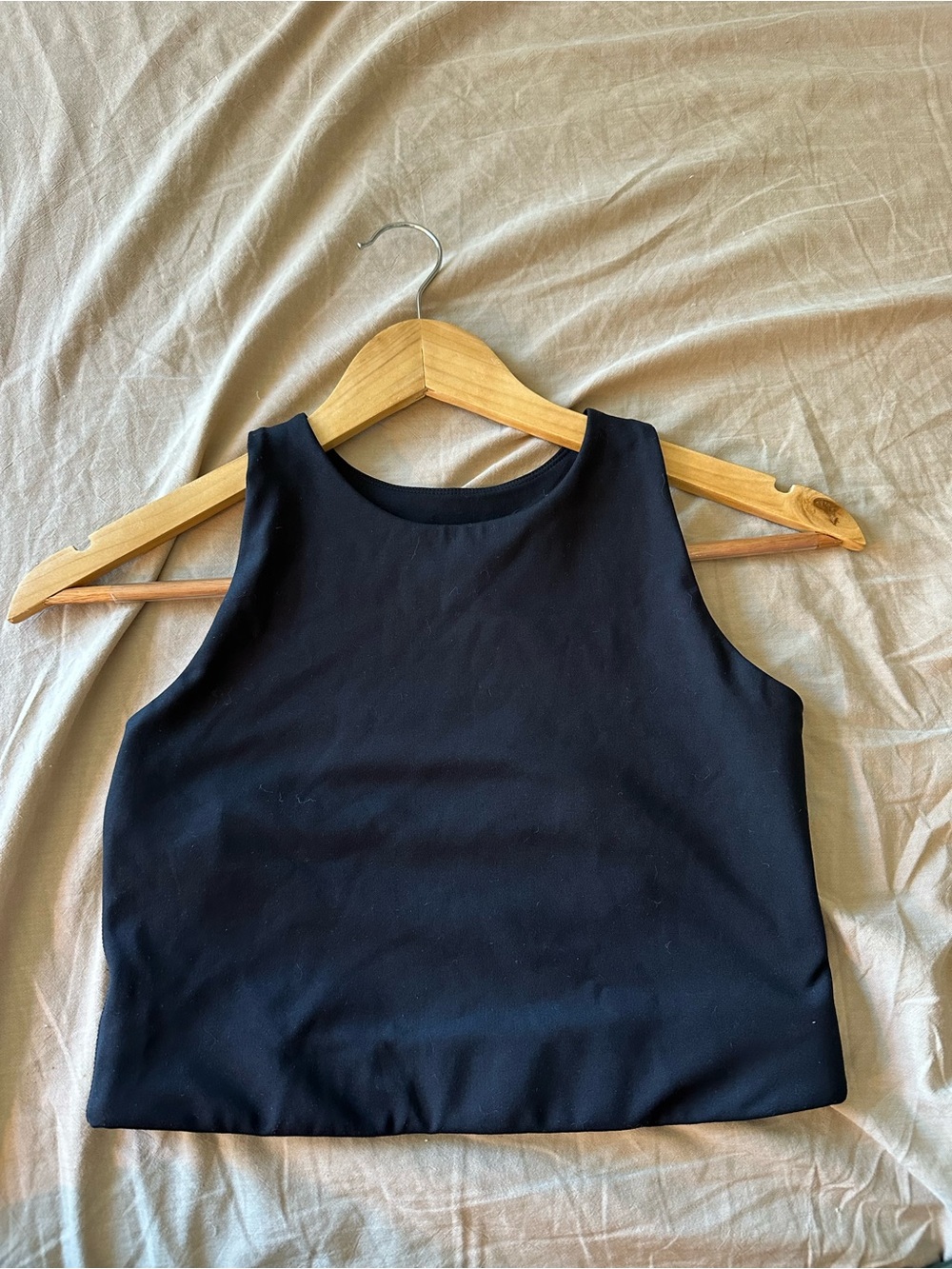 Black Girlfriend Collective Size Medium Dylan Crop Top Sports Bra high neck